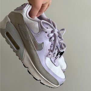 Nike Air Max 90 White Violet Frost (Girls Size 3.5)